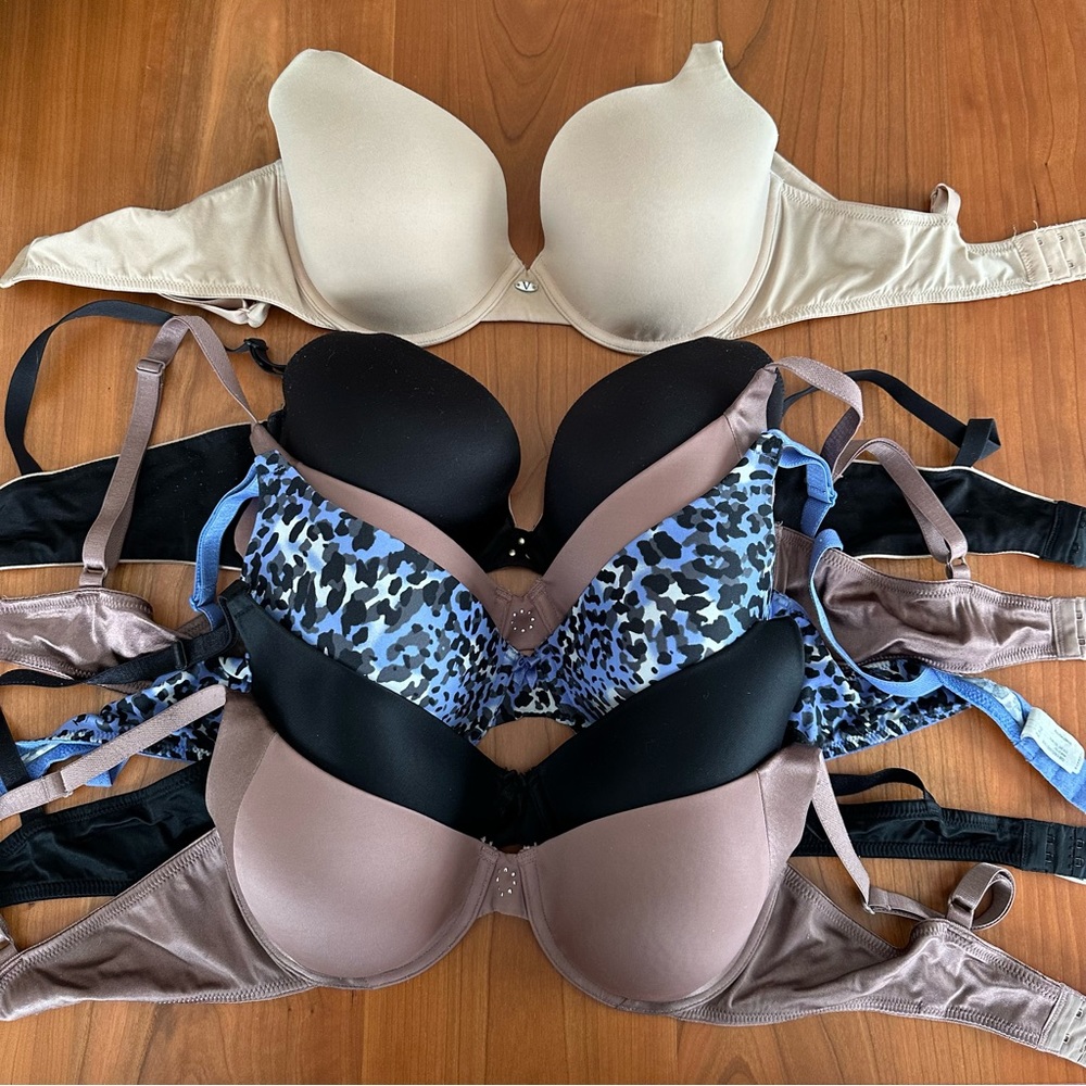 6 Bras, size 38C - Maidenform +Vassarette